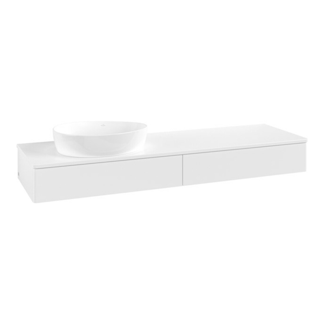 V&B Waschtischunterschrank ohne Frontstruktur -Beleuchtung Antao 160x50cm, WBP-farbe Lac, wh. m lacquer