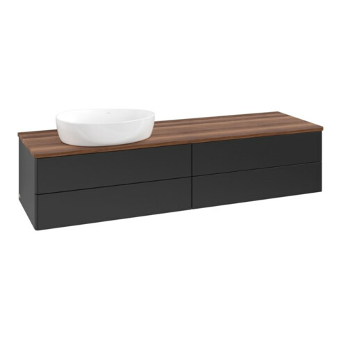 V&B Waschtischunterschrank ohne Frontstruktur -Beleuchtung Antao 160x50cm, WBP-farbe w. wal, bla m Lac