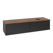 V&B Waschtischunterschrank ohne Frontstruktur -Beleuchtung Antao 160x50cm, WBP-farbe w. wal, bla m Lac