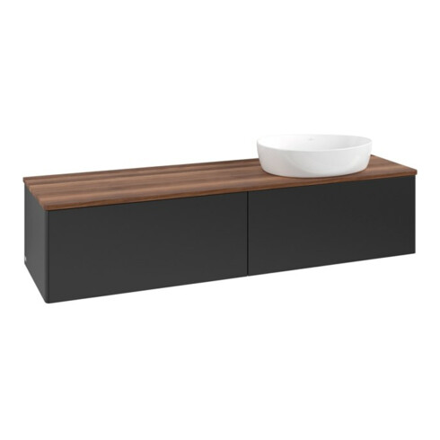 V&B Waschtischunterschrank ohne Frontstruktur -Beleuchtung Antao 160x50cm, WBP-farbe w. wal, bla m Lac