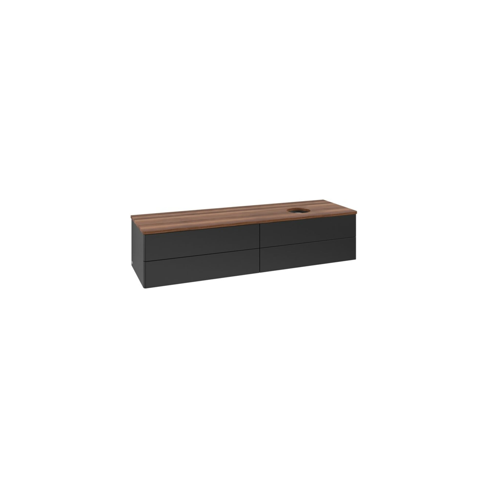 V&B Waschtischunterschrank ohne Frontstruktur -Beleuchtung Antao 160x50cm, WBP-farbe w. wal, bla m Lac ; Villeroy & Boch