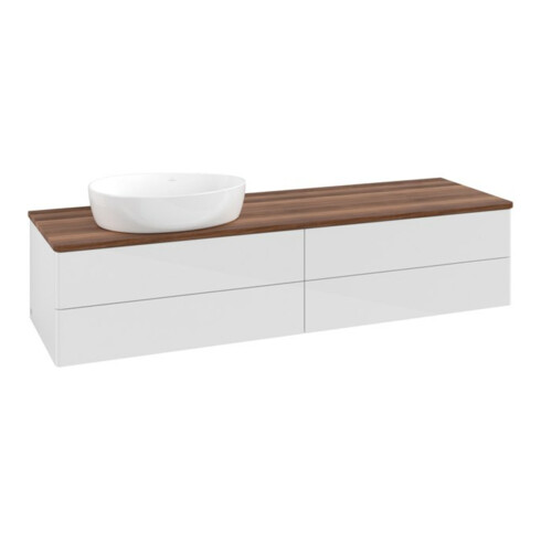 V&B Waschtischunterschrank ohne Frontstruktur -Beleuchtung Antao 160x50cm, WBP-farbe w. wal, glo wh. Lac