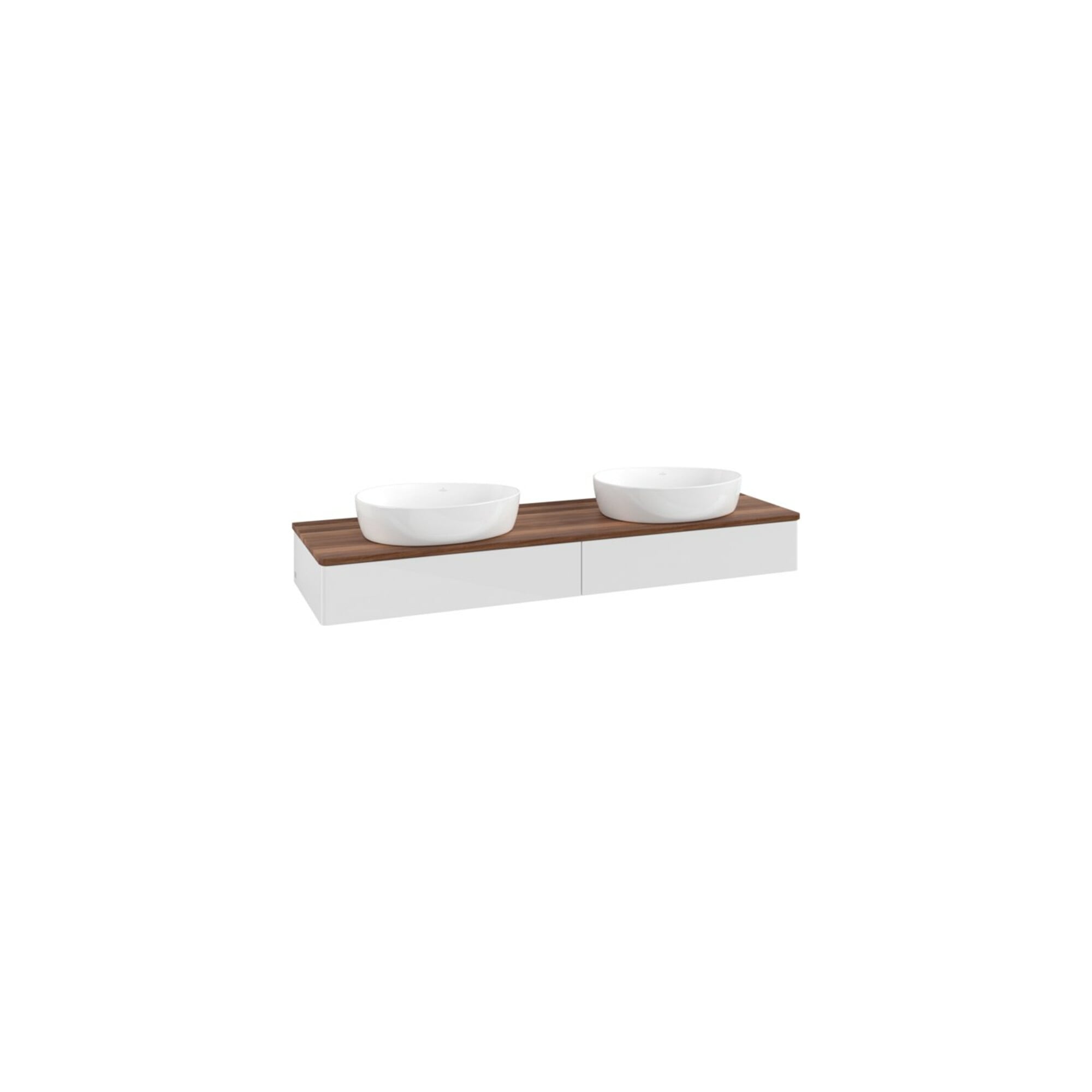 V&B Waschtischunterschrank ohne Frontstruktur -Beleuchtung Antao 160x50cm, WBP-farbe w. wal, glo wh. Lac ; Villeroy & Boch
