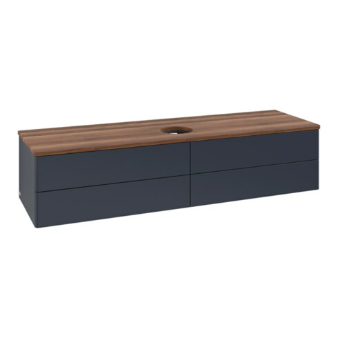 V&B Waschtischunterschrank ohne Frontstruktur -Beleuchtung Antao 160x50cm, WBP-farbe w. wal, md bl. m Lac