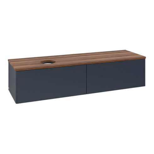 V&B Waschtischunterschrank ohne Frontstruktur -Beleuchtung Antao 160x50cm, WBP-farbe w. wal, md bl. m Lac