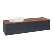 V&B Waschtischunterschrank ohne Frontstruktur -Beleuchtung Antao 160x50cm, WBP-farbe w. wal, md bl. m Lac