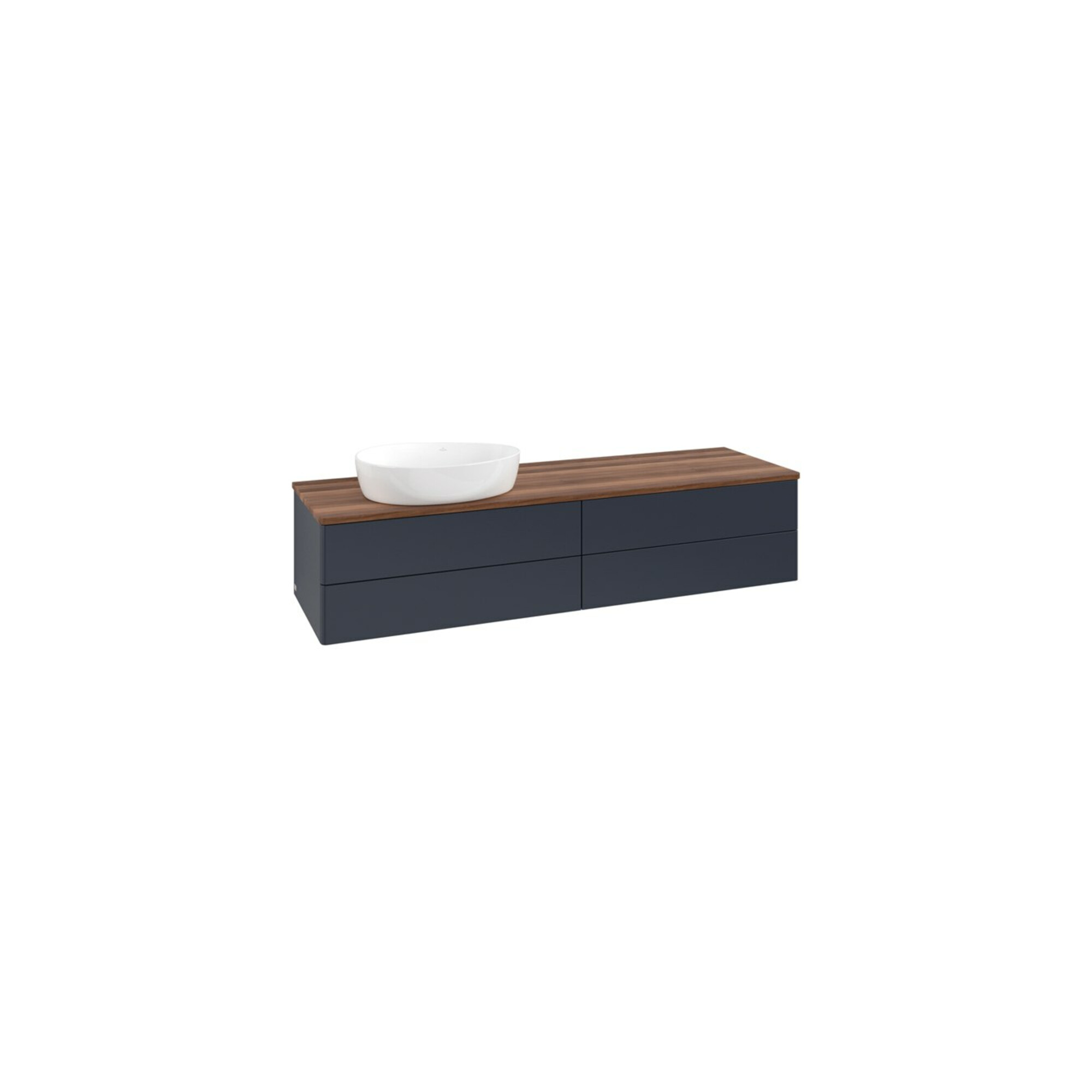 V&B Waschtischunterschrank ohne Frontstruktur -Beleuchtung Antao 160x50cm, WBP-farbe w. wal, md bl. m Lac ; Villeroy & Boch