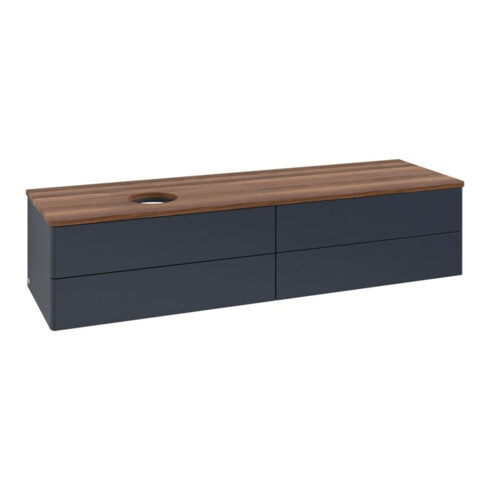 V&B Waschtischunterschrank ohne Frontstruktur -Beleuchtung Antao 160x50cm, WBP-farbe w. wal, md bl. m Lac