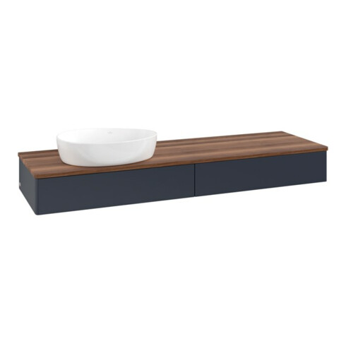 V&B Waschtischunterschrank ohne Frontstruktur -Beleuchtung Antao 160x50cm, WBP-farbe w. wal, md bl. m Lac