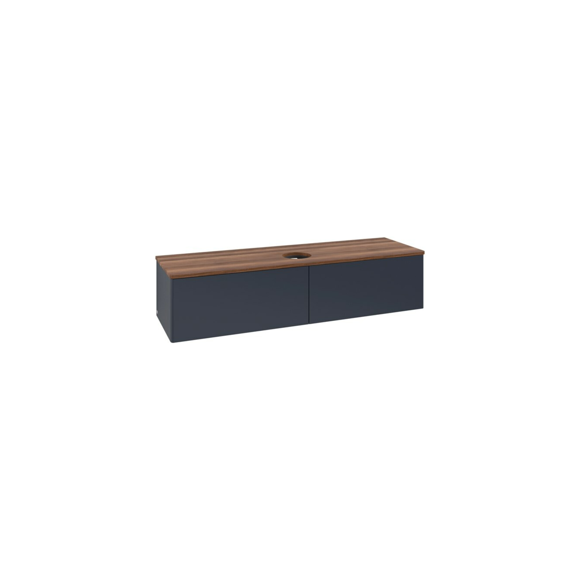 V&B Waschtischunterschrank ohne Frontstruktur -Beleuchtung Antao 160x50cm, WBP-farbe w. wal, md bl. m Lac ; Villeroy & Boch