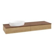 V&B Waschtischunterschrank ohne Frontstruktur -Beleuchtung Antao 160x50cm, WBP-farbe w. walnut, honey oak-3