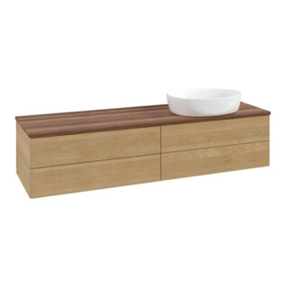 V&B Waschtischunterschrank ohne Frontstruktur -Beleuchtung Antao 160x50cm, WBP-farbe w. walnut, honey oak