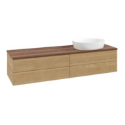 V&B Waschtischunterschrank ohne Frontstruktur -Beleuchtung Antao 160x50cm, WBP-farbe w. walnut, honey oak