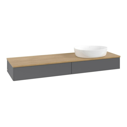 V&B Waschtischunterschrank ohne Frontstruktur -Beleuchtung Antao 160x50cm, WBP hon. Oa, Anthrac. m Lac
