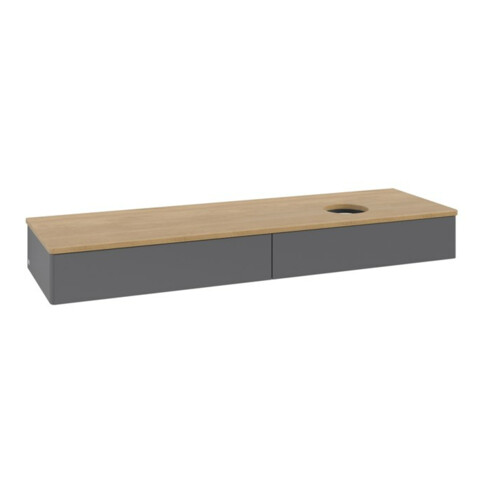 V&B Waschtischunterschrank ohne Frontstruktur -Beleuchtung Antao 160x50cm, WBP hon. Oa, Anthrac. m Lac