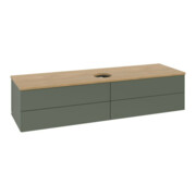 V&B Waschtischunterschrank ohne Frontstruktur -Beleuchtung Antao 160x50cm, WBP hon. Oa, lea gre. m Lac
