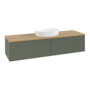 V&B Waschtischunterschrank ohne Frontstruktur -Beleuchtung Antao 160x50cm, WBP hon. Oa, lea gre. m Lac