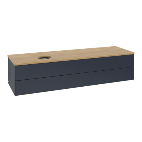 V&B Waschtischunterschrank ohne Frontstruktur -Beleuchtung Antao 160x50cm, WBP hon. Oa, md bl. m Lac
