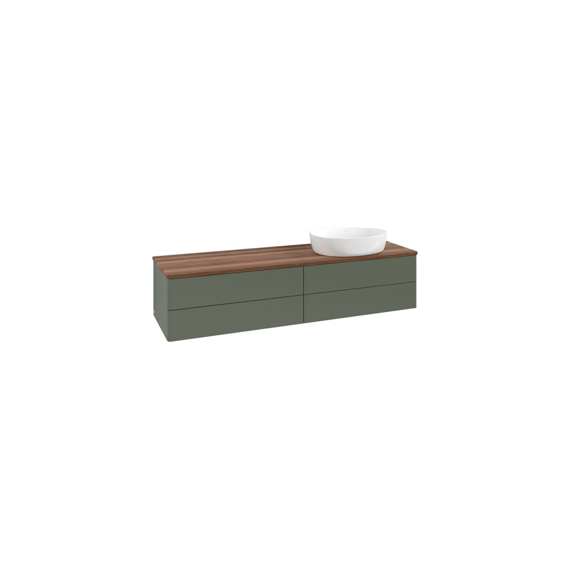V&B Waschtischunterschrank ohne Frontstruktur -Beleuchtung Antao 160x50cm, WBP w. wal, lea gre. m Lac ; Villeroy & Boch