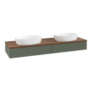 V&B Waschtischunterschrank ohne Frontstruktur -Beleuchtung Antao 160x50cm, WBP w. wal, lea gre. m Lac