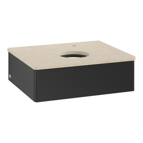 V&B Waschtischunterschrank ohne Frontstruktur -Beleuchtung Antao 60x19x50cm, HL, WBP botti., bla m Lac