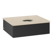 V&B Waschtischunterschrank ohne Frontstruktur -Beleuchtung Antao 60x19x50cm, HL, WBP botti., bla m Lac