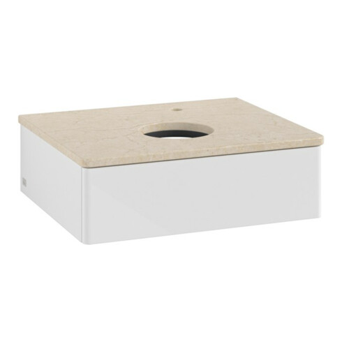 V&B Waschtischunterschrank ohne Frontstruktur -Beleuchtung Antao 60x19x50cm, HL, WBP botti., glo wh. Lac