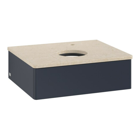 V&B Waschtischunterschrank ohne Frontstruktur -Beleuchtung Antao 60x19x50cm, HL, WBP botti., md bl. m Lac