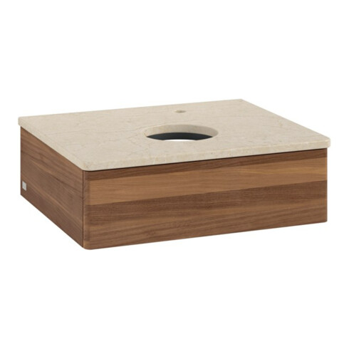 V&B Waschtischunterschrank ohne Frontstruktur -Beleuchtung Antao 60x19x50cm, HL, WBP-farbe botti., w. wal