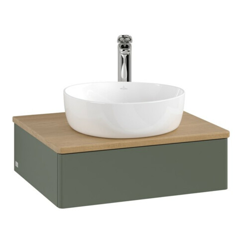 V&B Waschtischunterschrank ohne Frontstruktur -Beleuchtung Antao 60x19x50cm, HL, WBP hon. Oa, le g. m Lac
