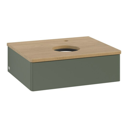 V&B Waschtischunterschrank ohne Frontstruktur -Beleuchtung Antao 60x19x50cm, HL, WBP hon. Oa, le g. m Lac