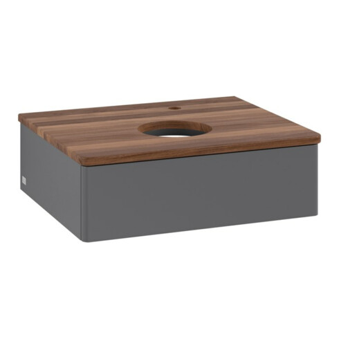 V&B Waschtischunterschrank ohne Frontstruktur -Beleuchtung Antao 60x19x50cm, HL, WBP w wa, Anthrac. m Lac
