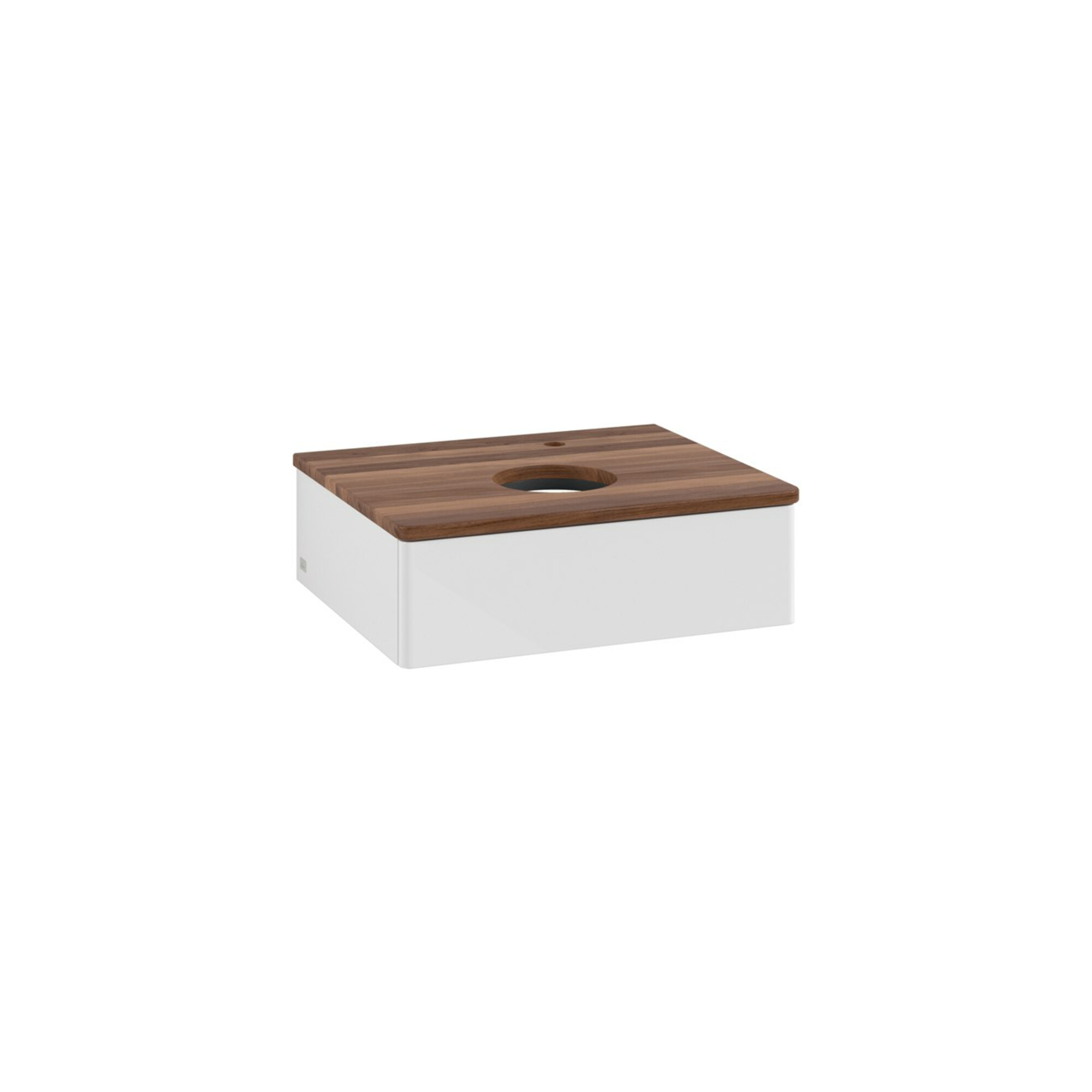 V&B Waschtischunterschrank ohne Frontstruktur -Beleuchtung Antao 60x19x50cm, HL, WBP w. wal, glo wh. Lac ; Villeroy & Boch