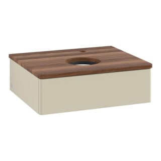 V&B Waschtischunterschrank ohne Frontstruktur -Beleuchtung Antao 60x19x50cm, HL, WBP w. wal, si Gr m Lac