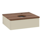 V&B Waschtischunterschrank ohne Frontstruktur -Beleuchtung Antao 60x19x50cm, HL, WBP w. wal, si Gr m Lac