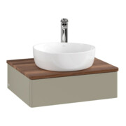 V&B Waschtischunterschrank ohne Frontstruktur -Beleuchtung Antao 60x19x50cm, HL, WBP w. wal, st. Gr m Lac