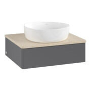 V&B Waschtischunterschrank ohne Frontstruktur -Beleuchtung Antao 60x19x50cm, WBP botti., Anthrac. m Lac