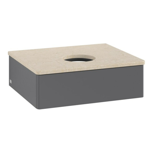 V&B Waschtischunterschrank ohne Frontstruktur -Beleuchtung Antao 60x19x50cm, WBP botti., Anthrac. m Lac