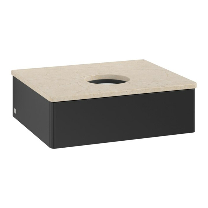 V&B Waschtischunterschrank ohne Frontstruktur -Beleuchtung Antao 60x19x50cm, WBP-farbe botti., bla m Lac