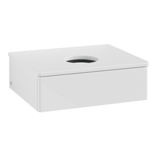 V&B Waschtischunterschrank ohne Frontstruktur -Beleuchtung Antao 60x19x50cm, WBP-farbe Lac, glo wh. Lac