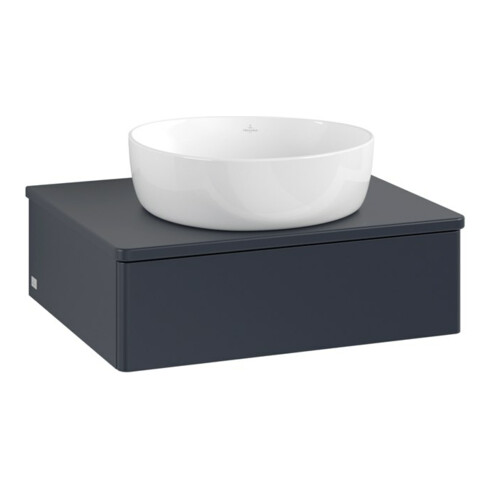 V&B Waschtischunterschrank ohne Frontstruktur -Beleuchtung Antao 60x19x50cm, WBP-farbe Lac, md bl. m Lac