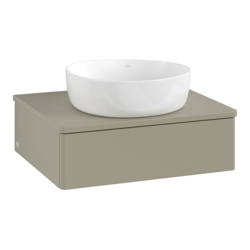 V&B Waschtischunterschrank ohne Frontstruktur -Beleuchtung Antao 60x19x50cm, WBP-farbe Lac, st. Gr m Lac