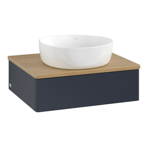 V&B Waschtischunterschrank ohne Frontstruktur -Beleuchtung Antao 60x19x50cm, WBP hon. Oa, md bl. m Lac