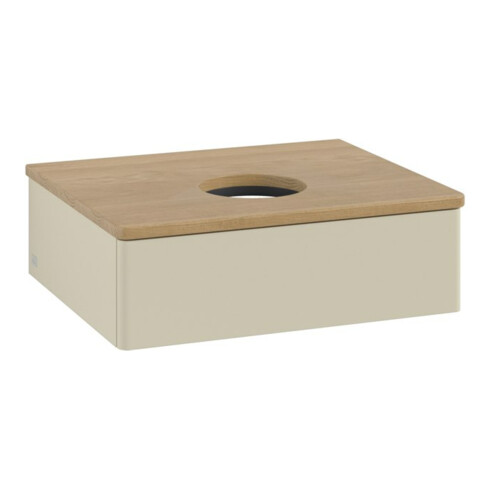 V&B Waschtischunterschrank ohne Frontstruktur -Beleuchtung Antao 60x19x50cm, WBP hon. Oa, si Gr m Lac