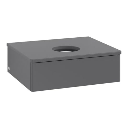 V&B Waschtischunterschrank ohne Frontstruktur -Beleuchtung Antao 60x19x50cm, WBP Lac, Anthrac. m Lac