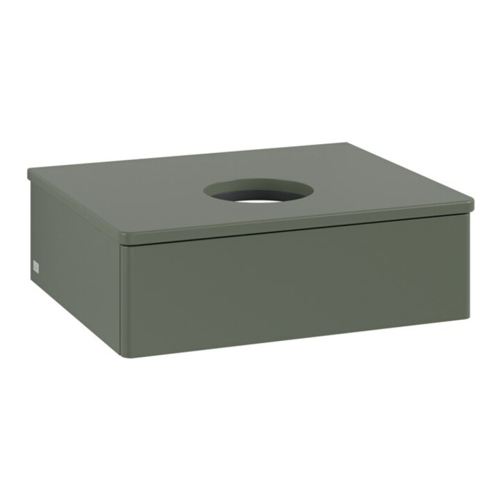 V&B Waschtischunterschrank ohne Frontstruktur -Beleuchtung Antao 60x19x50cm, WBP Lac, lea gre. m Lac