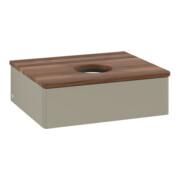 V&B Waschtischunterschrank ohne Frontstruktur -Beleuchtung Antao 60x19x50cm, WBP w. wal, st. Gr m Lac