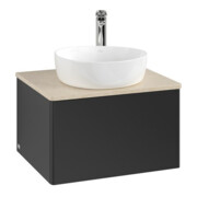 V&B Waschtischunterschrank ohne Frontstruktur -Beleuchtung Antao 60x36x50cm, HL, WBP botti., bla m Lac