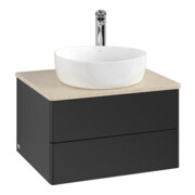 V&B Waschtischunterschrank ohne Frontstruktur -Beleuchtung Antao 60x36x50cm, HL, WBP botti., bla m Lac