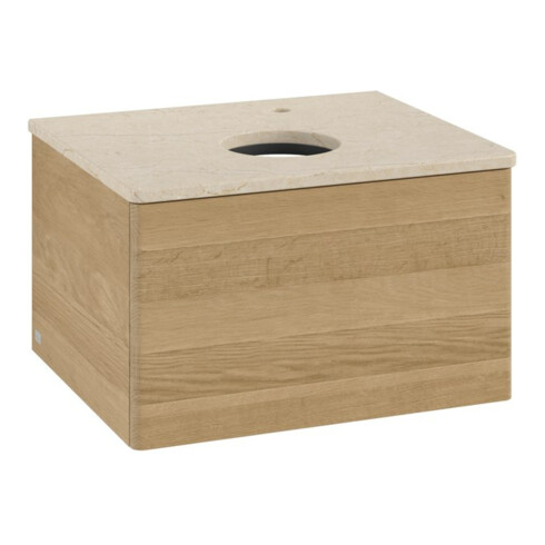 V&B Waschtischunterschrank ohne Frontstruktur -Beleuchtung Antao 60x36x50cm, HL, WBP botti., hon. Oa